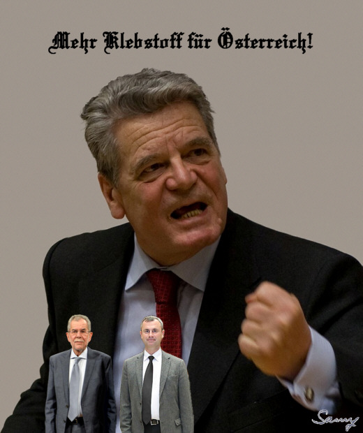 Gauck fr sterreich - Karikatur: Samy - Creative-Commons-Lizenz Nicht-Kommerziell 3.0