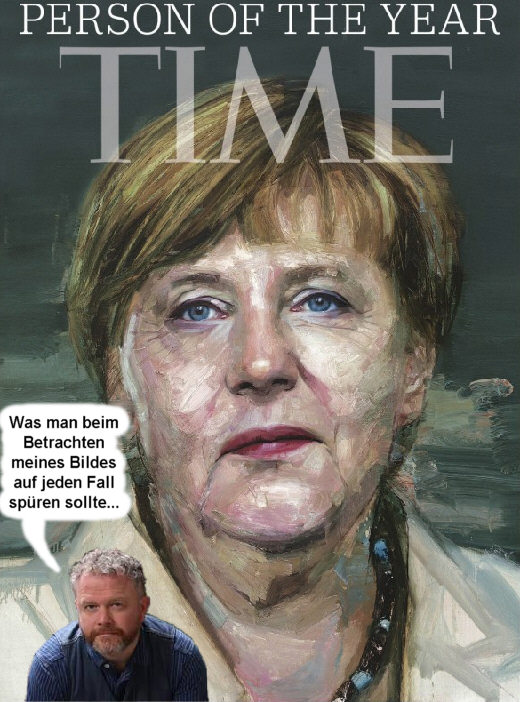 Merkel, der Maler und das Mitgefhl - Collage: Samy