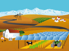 Konzept einer Agro-Photovoltaik-Anlage
