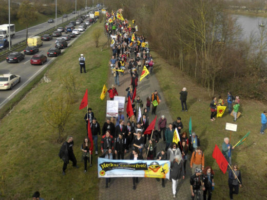 Anti-AKW-Demo in Heilbronn, 4.03.2017  - Foto: Klaus Schramm - Creative-Commons-Lizenz Namensnennung Nicht-Kommerziell 3.0