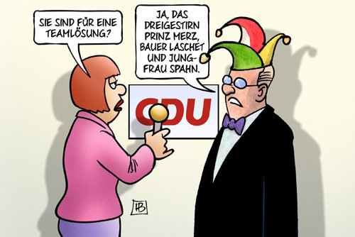 Dreigestirn für die CDU - Karikatur: Harm Bengen