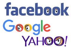 Bespitzelung durch facebook, google und yahoo - Grafik: Samy