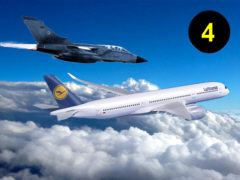 Lufthansa-Jet und Abfangjäger, vierter Terror-Alam 2017 - Grafik: Samy - Creative-Commons-Lizenz Nicht-Kommerziell 3.0