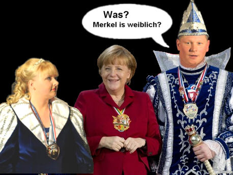 Sexismus gegen Merkel im Karneval, Collage: Samy