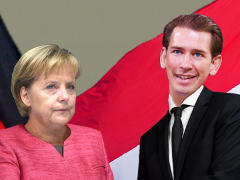 Kurz bei Merkel zu Besuch - Collage: Samy - Creative-Commons-Lizenz Namensnennung Nicht-Kommerziell 3.0