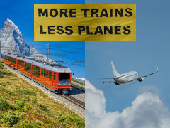 More trains, less planes - Collage: Samy - Creative-Commons-Lizenz Namensnennung Nicht-Kommerziell 3.0
