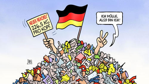 Müll-Rekord - Karikatur: Harm Bengen