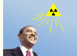 Obama und Strahlenquelle